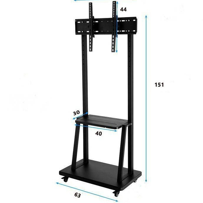 پایه ایستاده چرخ دار تلویزیون ترولی مناسب برای تلویزیون 32 تا 65 اینچ