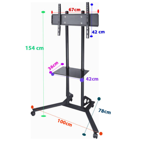 پایه ایستاده تلویزیون LCDARM مدل TR-160 چرخدار